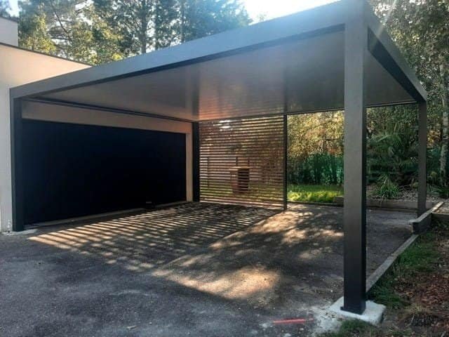 Abri voiture double en aluminium
