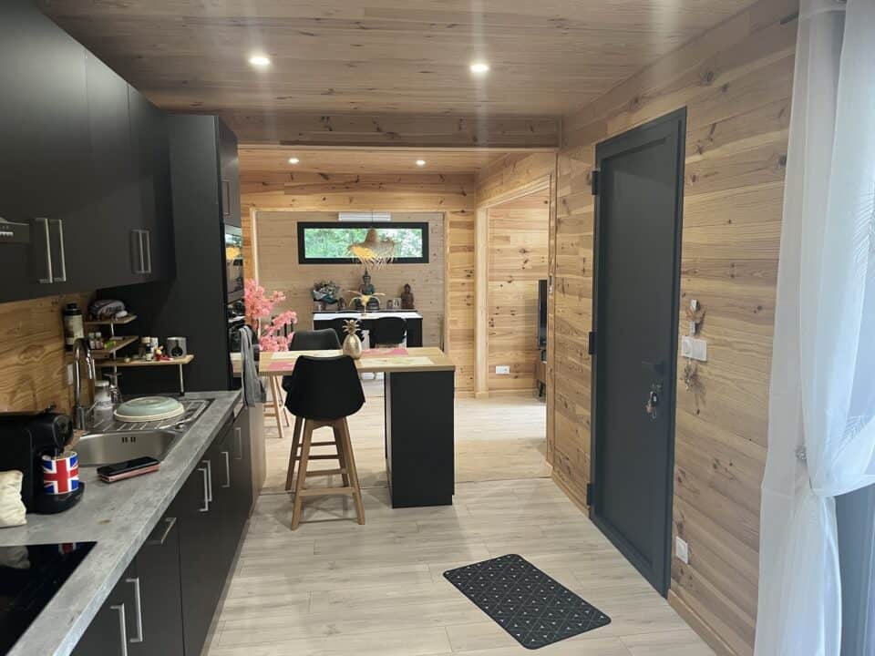 aménagement intérieur maison ossature bois