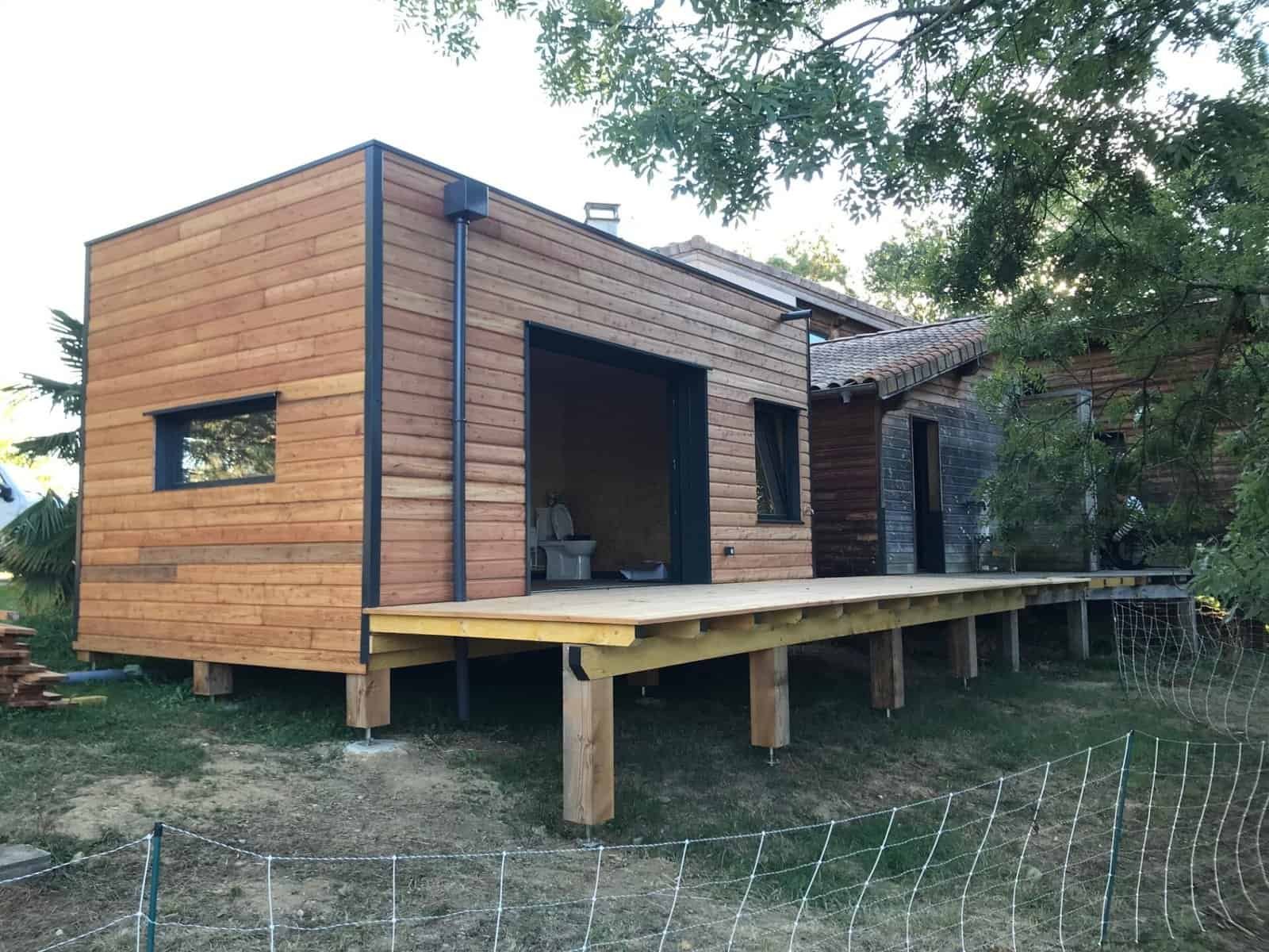 studio de jardin avec terrasse sur pilotis