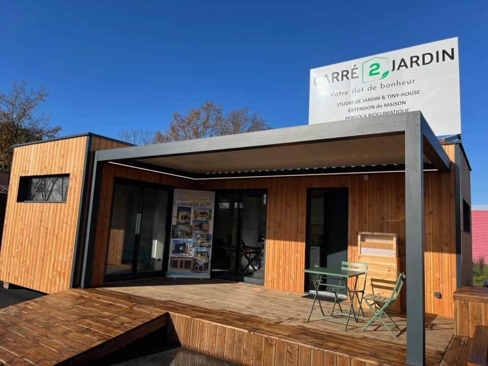 studio de jardin avec pergola bioclimatique