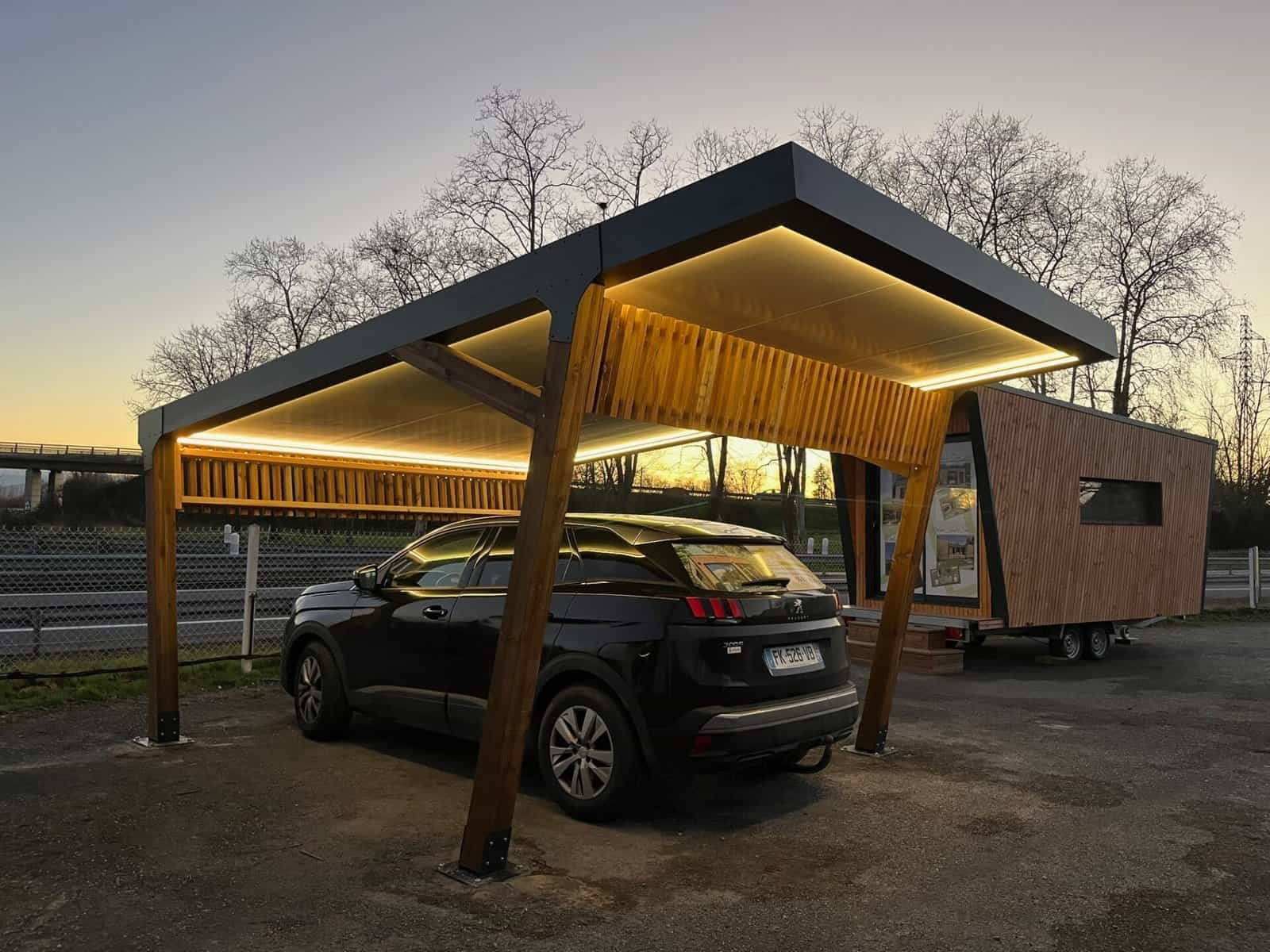 abris voiture éclairé